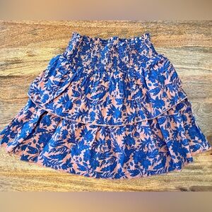 Universal Thread Goods Co. Salmon and Blue Mini Skirt